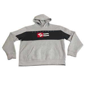 Vintage SouthPole Hoodie Mens XL Gray Spellout Flag Pullover Y2K 90s Skater